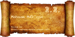 Mehsam Múzsa névjegykártya
